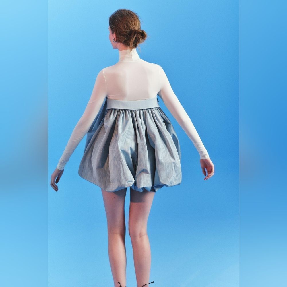 NWT ZARA ATELIER BALLOON DRESS WITH SLEEVES ZARA ICONS LIMITED EDITION blue - Picture 12 of 17